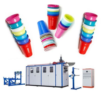 ماشین ساخت فنجان پلاستیکی کاملا اتوماتیک با 720*300mm منطقه شکل و 5000kg ظرفیت