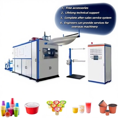 ماشین ساخت فنجان پلاستیکی 4100x1500x2200mm با کنترل PLC